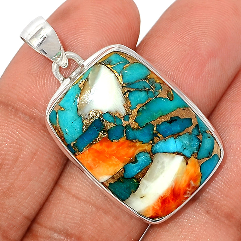 1.6" Spiny Oyster Arizona Turquoise Pendants - SOTP1008