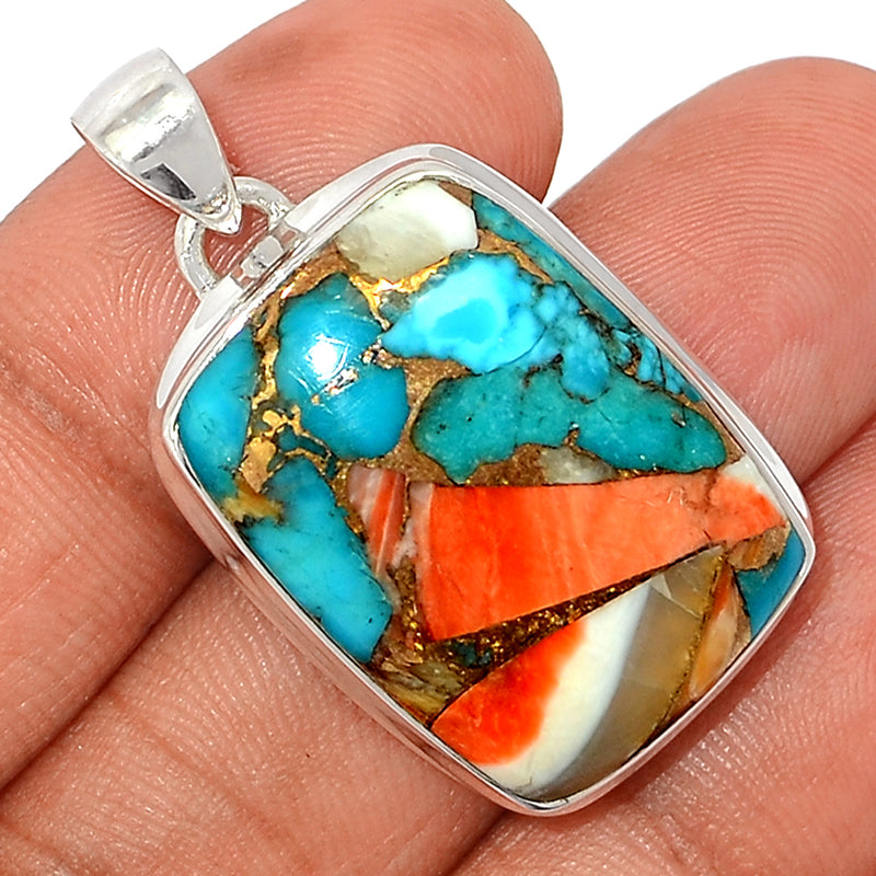 1.5" Spiny Oyster Arizona Turquoise Pendants - SOTP1009