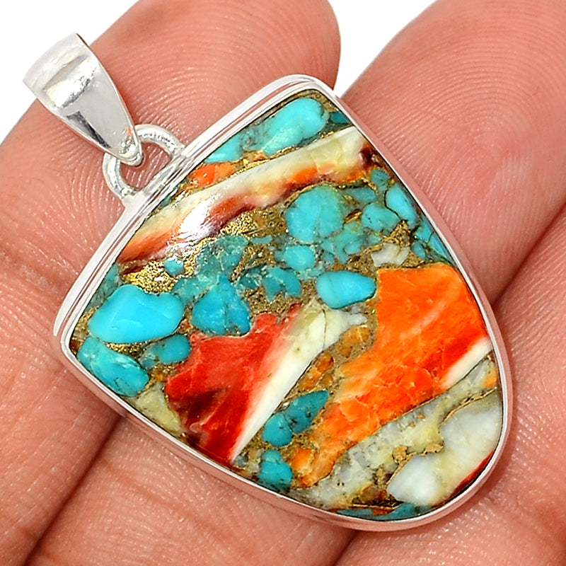 1.6" Spiny Oyster Arizona Turquoise Pendants - SOTP1019