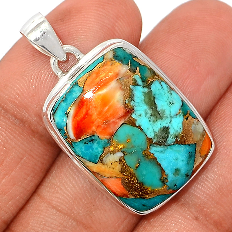 1.5" Spiny Oyster Arizona Turquoise Pendants - SOTP1028