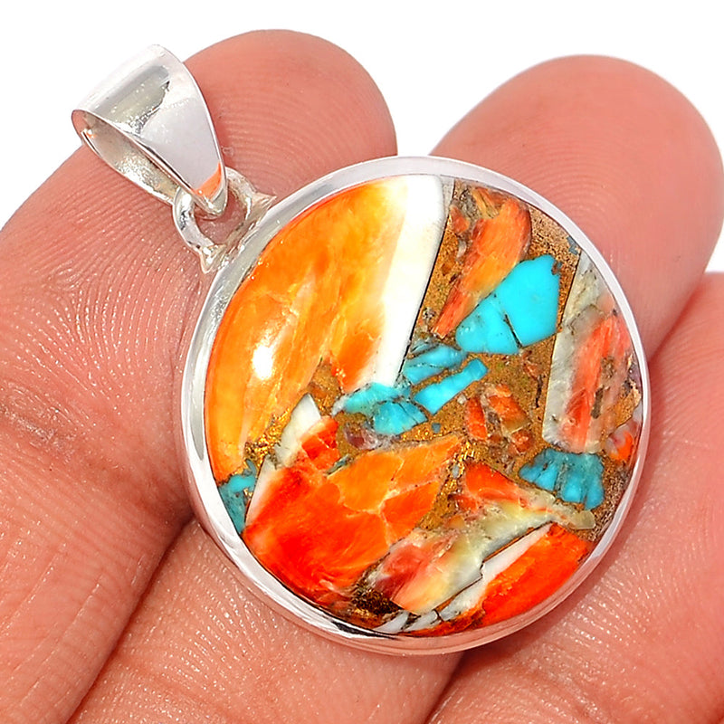 1.5" Spiny Oyster Arizona Turquoise Pendants - SOTP1059