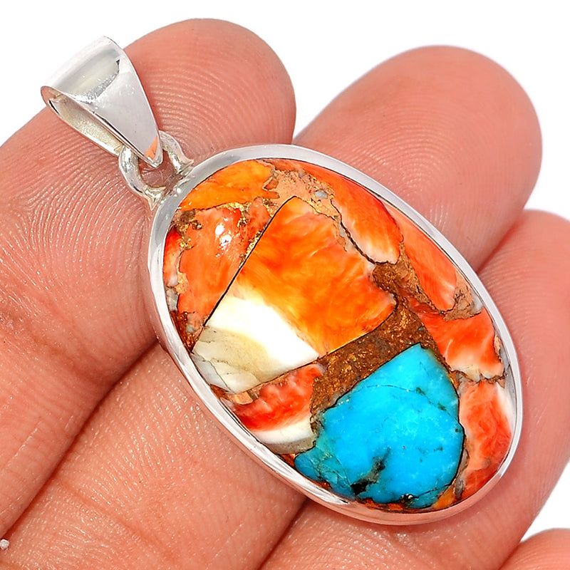1.6" Spiny Oyster Arizona Turquoise Pendants - SOTP1078