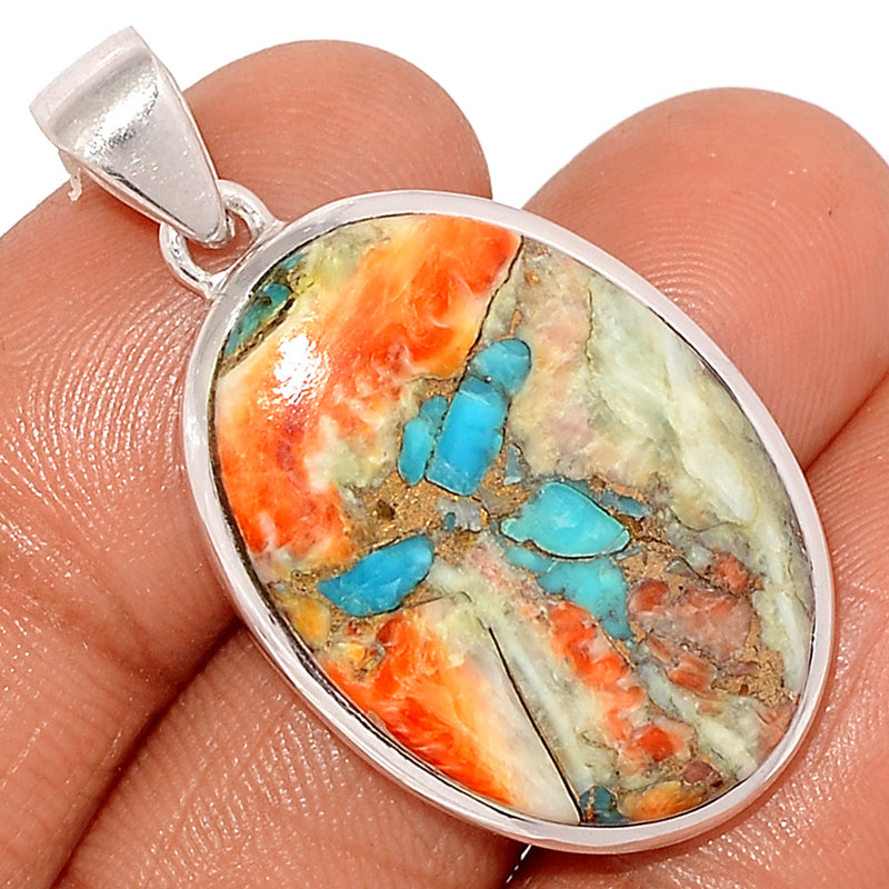 1.6" Spiny Oyster Arizona Turquoise Pendants - SOTP1090