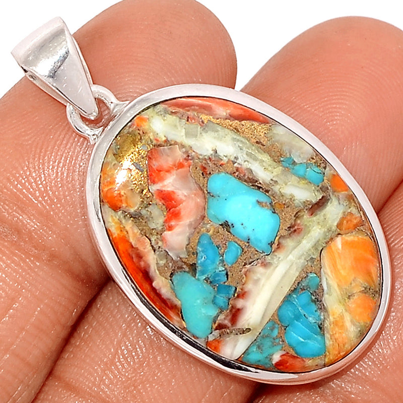 1.6" Spiny Oyster Arizona Turquoise Pendants - SOTP1106