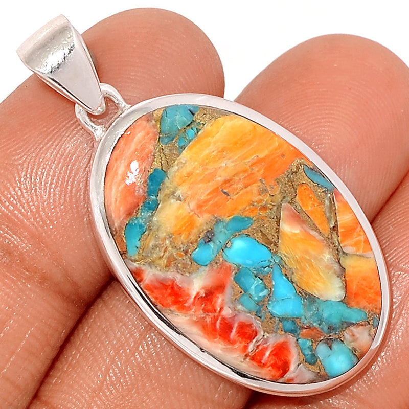 1.6" Spiny Oyster Arizona Turquoise Pendants - SOTP1107