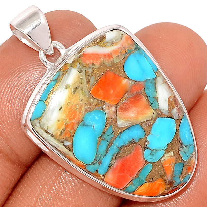 1.5" Spiny Oyster Arizona Turquoise Pendants - SOTP1150