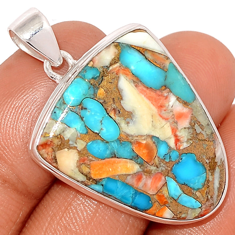 1.6" Spiny Oyster Arizona Turquoise Pendants - SOTP1152