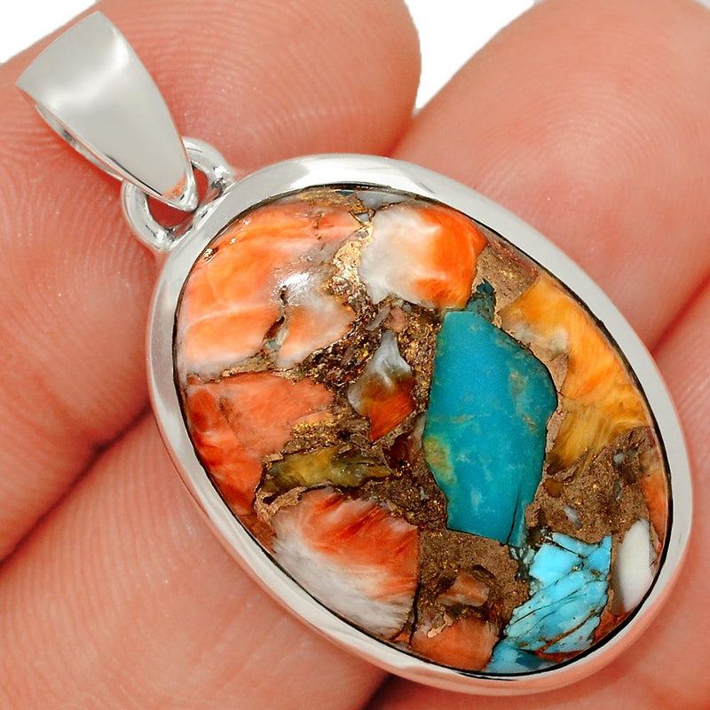 1.5" Spiny Oyster Arizona Turquoise Pendants - SOTP737