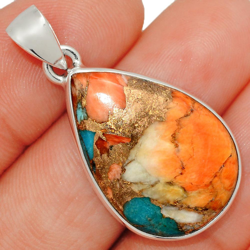 1.5" Spiny Oyster Arizona Turquoise Pendants - SOTP742