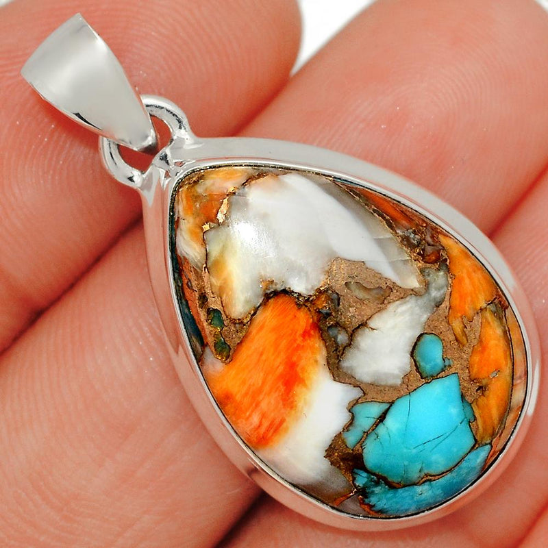 1.5" Spiny Oyster Arizona Turquoise Pendants - SOTP749