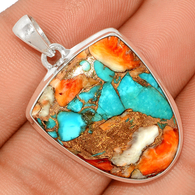 1.6" Spiny Oyster Arizona Turquoise Pendants - SOTP915