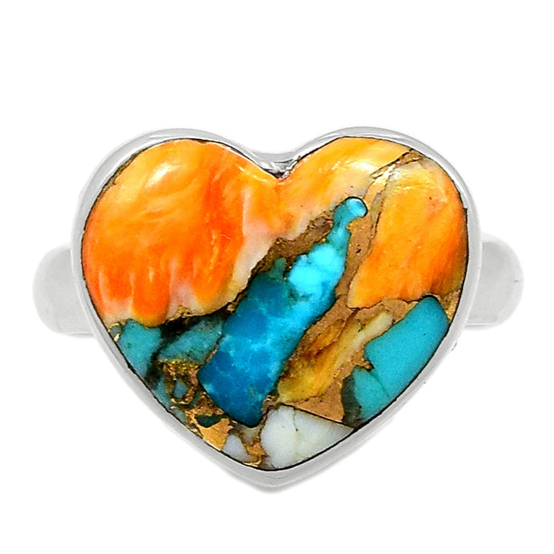 Heart - Spiny Oyster Arizona Turquoise Ring - SOTR1547