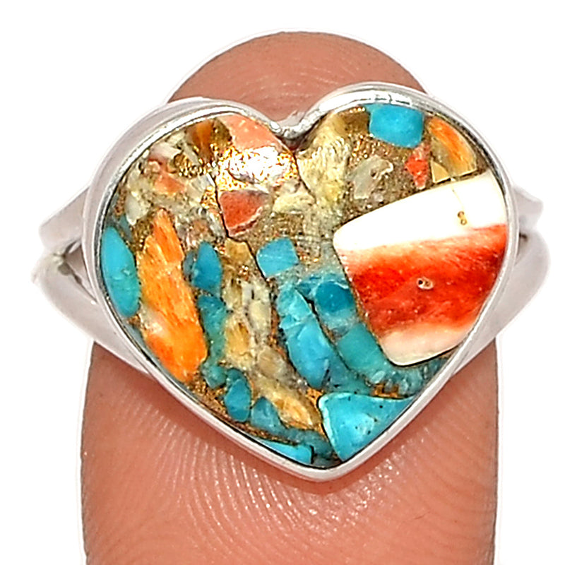Heart - Spiny Oyster Arizona Turquoise Ring - SOTR1897