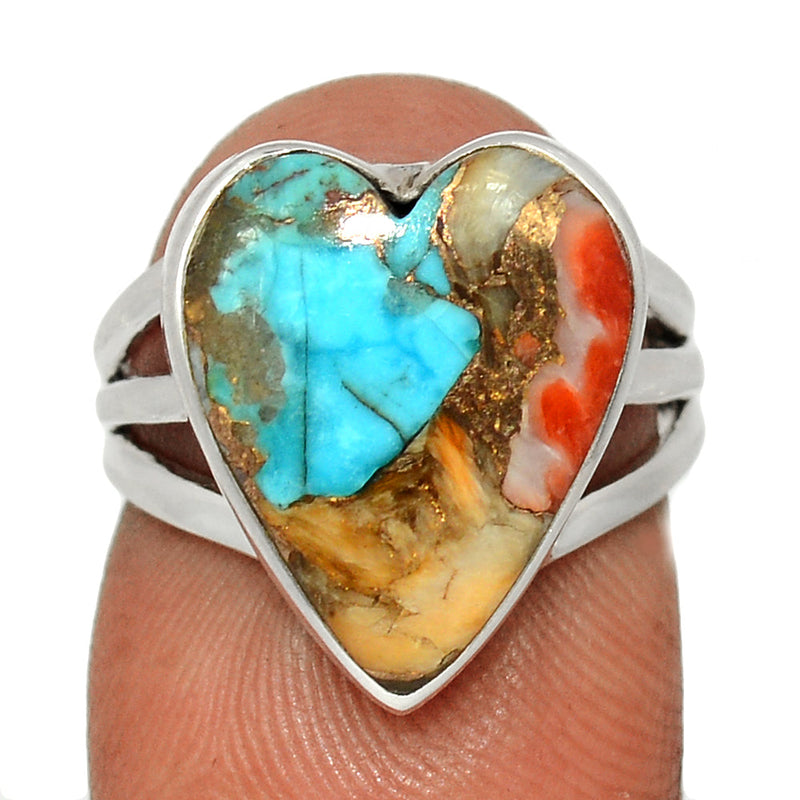 Heart - Spiny Oyster Arizona Turquoise Ring - SOTR2029