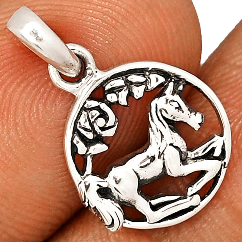 0.7" Celtic Horse Silver Jewelry Pendants - SPJ2011