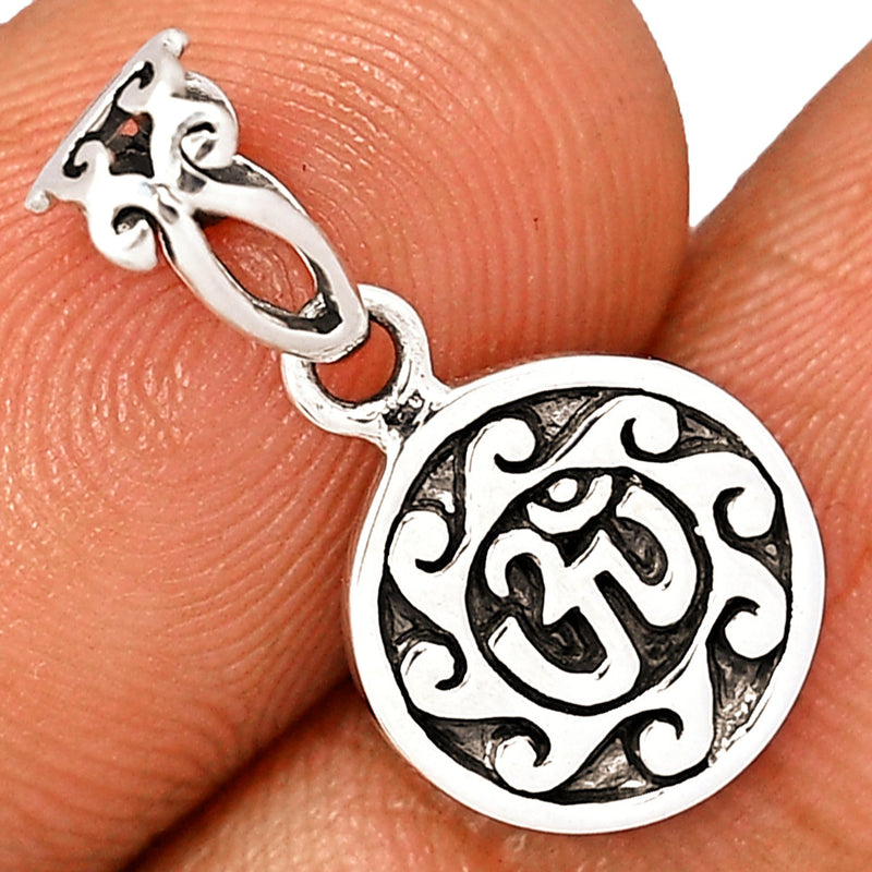 0.8" Om Religious Silver Jewelry Pendants - SPJ2017