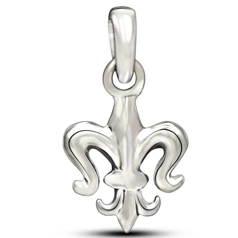 0.8" Fleur De Lis Silver Jewelry Pendants - SPJ2019