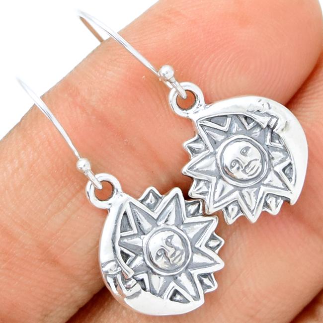 1.1" Sun Moon Stars Celestial Silver Jewelry - SPJ2022