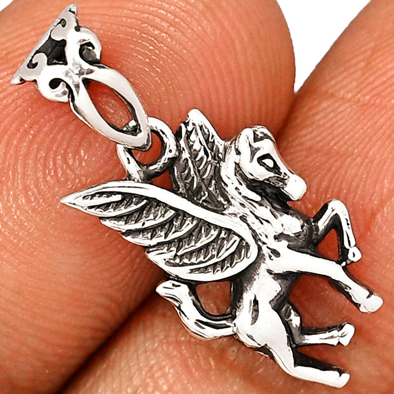 1" Pegasus / Flying Horse Silver Jewelry Pendants - SPJ2023