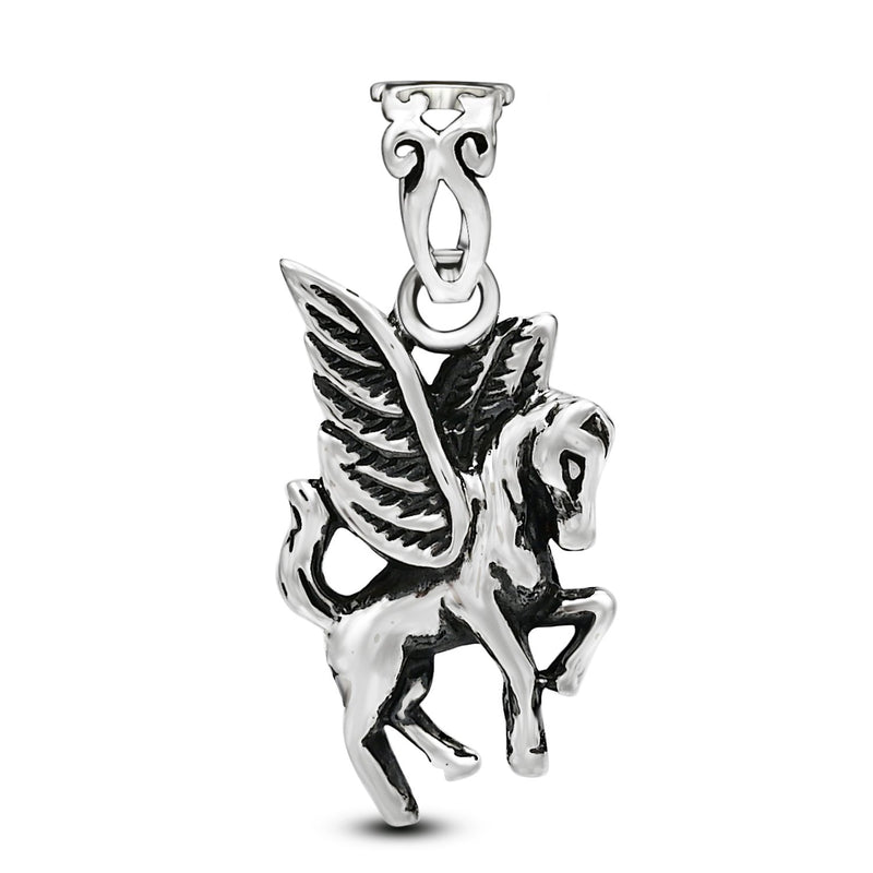 1" Pegasus / Flying Horse Silver Jewelry Pendants - SPJ2023