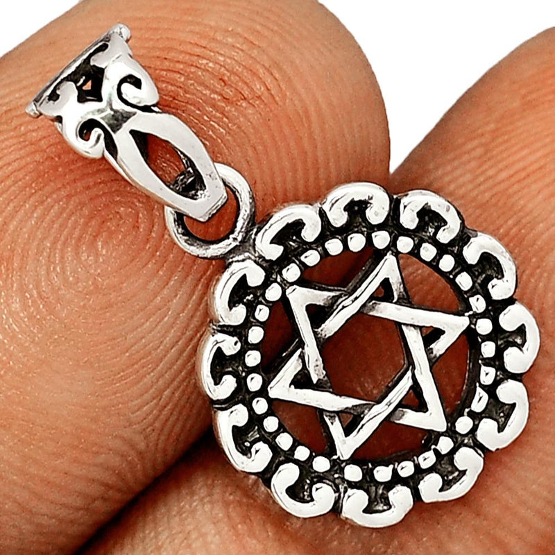 1" Star Of David Silver Jewelry Pendants - SPJ2036