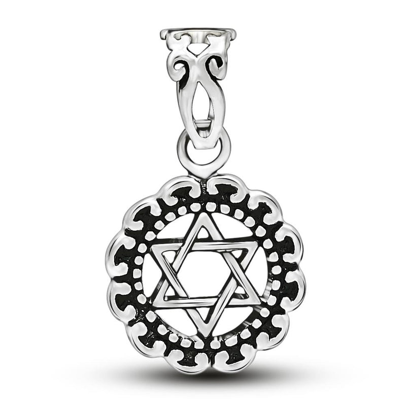 1" Star Of David Silver Jewelry Pendants - SPJ2036