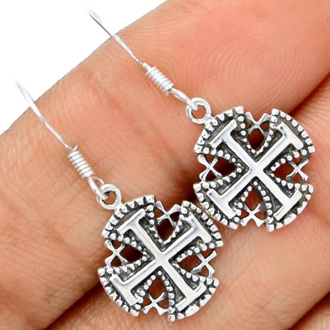 1.1" Jerusalem Cross Silver Jewelry - SPJ2041