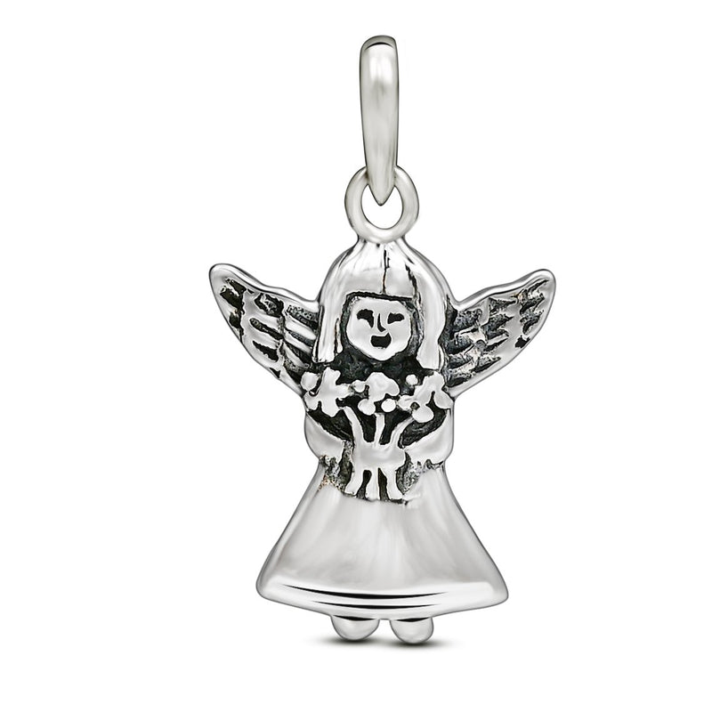 0.8" Guardian Angel Silver Jewelry Pendants - SPJ2042