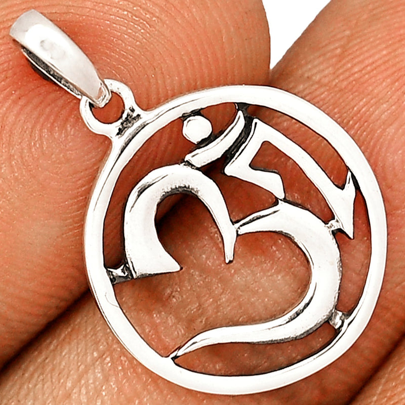 1.1" Om Religious Silver Jewelry Pendants - SPJ2061