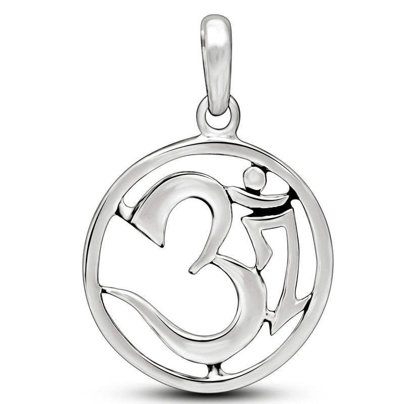 1.1" Om Religious Silver Jewelry Pendants - SPJ2061