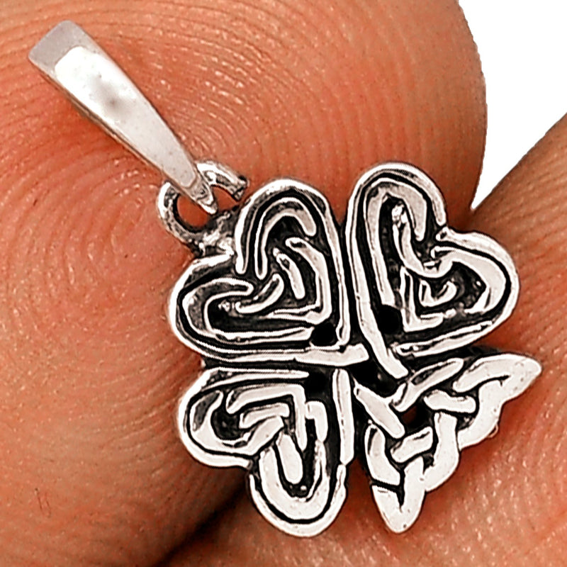 0.7" Irish Shamrock Silver Jewelry Pendants - SPJ2063