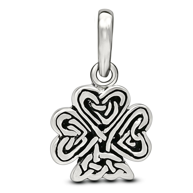 0.7" Irish Shamrock Silver Jewelry Pendants - SPJ2063