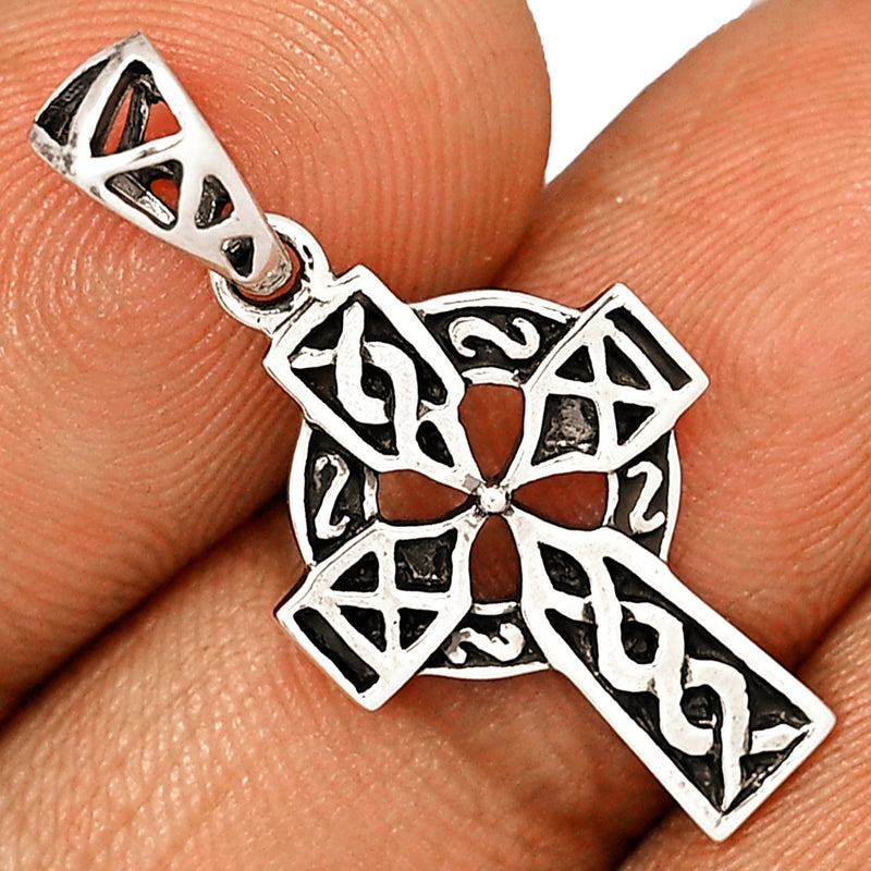 1.1" Celtic Cross Silver Jewelry Pendants - SPJ2069