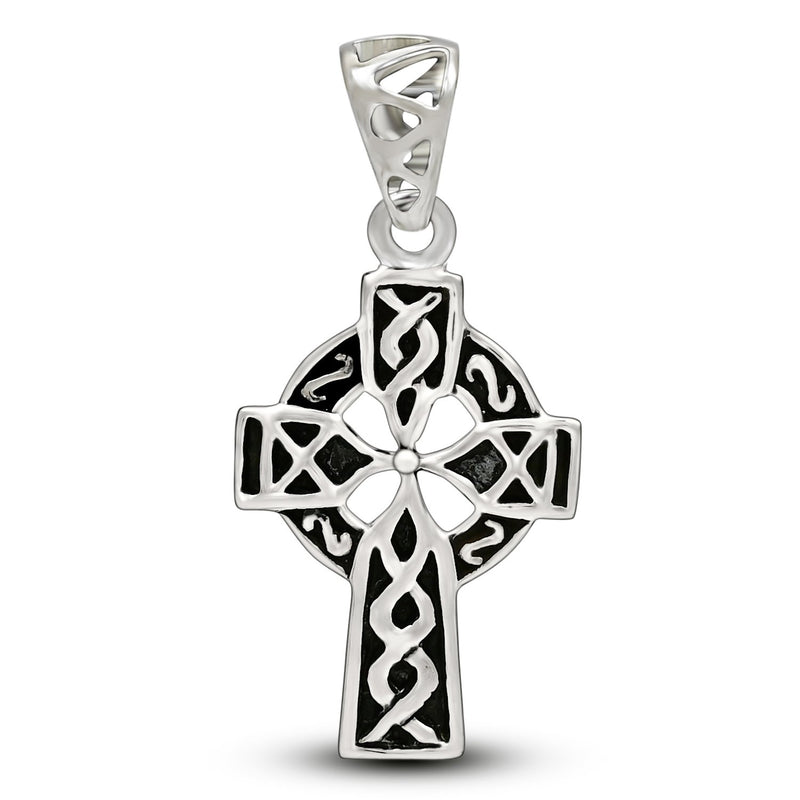1.1" Celtic Cross Silver Jewelry Pendants - SPJ2069