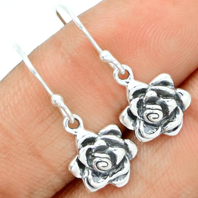 1" Rose Flower Silver Jewelry - SPJ2075