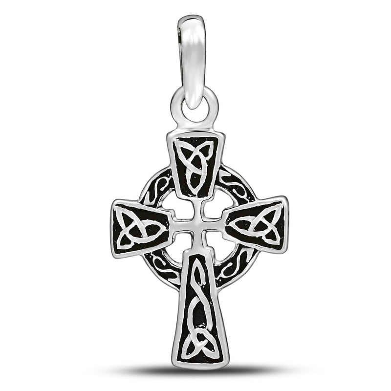 1.2" Celtic Cross Silver Jewelry Pendants - SPJ2099