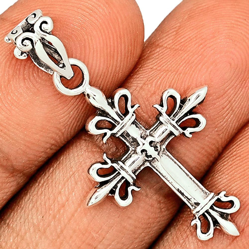 1.5" Fleur De Lis Silver Jewelry Pendants - SPJ2100