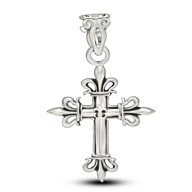 1.5" Fleur De Lis Silver Jewelry Pendants - SPJ2100