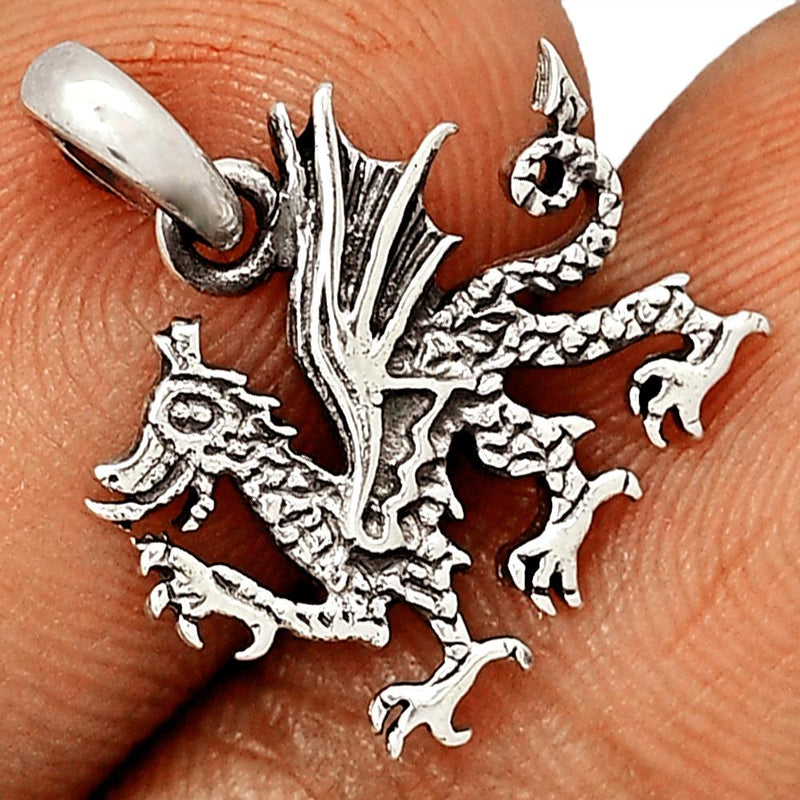 0.8" Welsh Dragan Silver Jewelry Pendants - SPJ2104