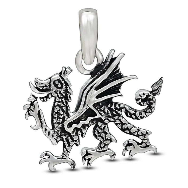 0.8" Welsh Dragan Silver Jewelry Pendants - SPJ2104