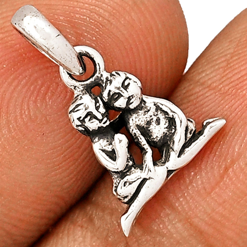 0.6" Sweet Couple Silver Jewelry Pendants - SPJ2109