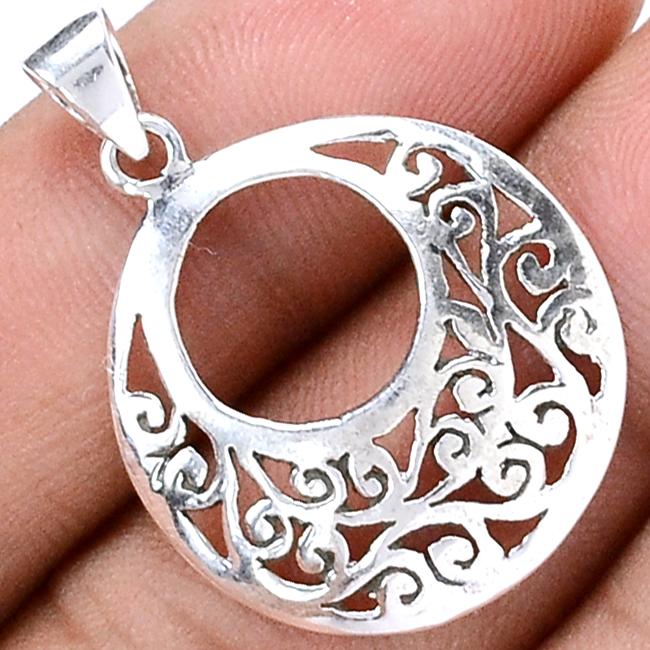 1.2" Plain Silver Jewelry Pendants - SPJ2118