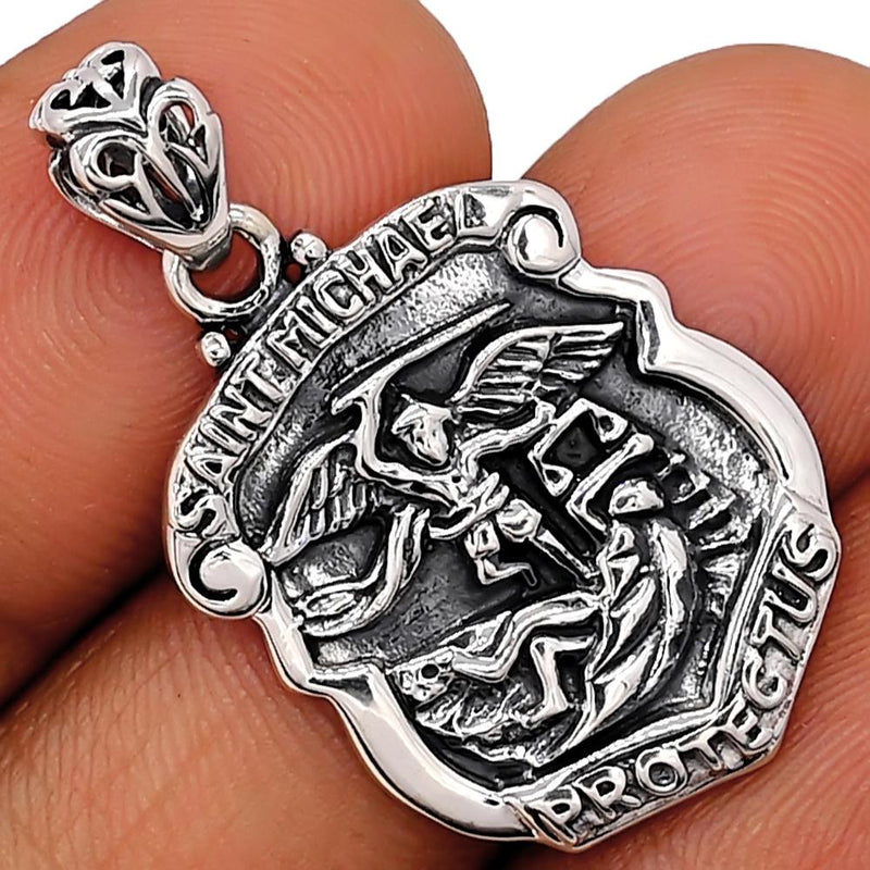 1.3" Archangel Saint Michael Silver Jewelry Pendants - SPJ2166