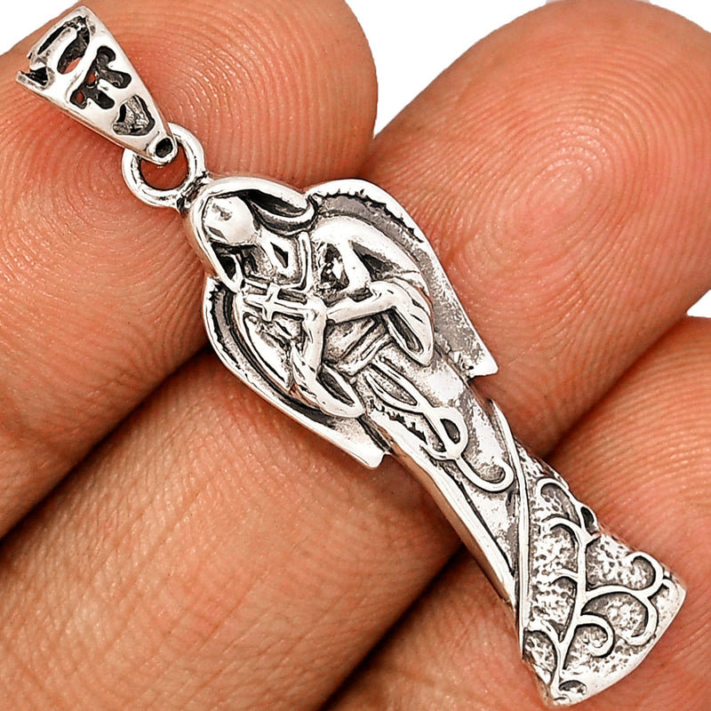 1.6" Mary Mother Of Jesus Silver Jewelry Pendants - SPJ2169
