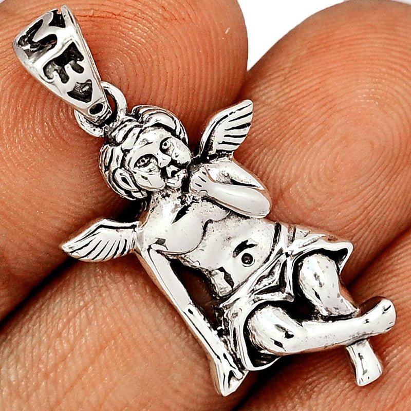 1.5" Cherub Silver Jewelry Pendants - SPJ2182