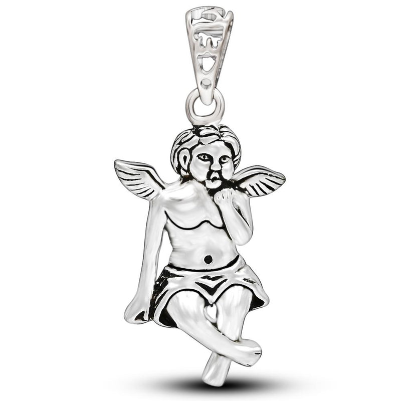 1.5" Cherub Silver Jewelry Pendants - SPJ2182