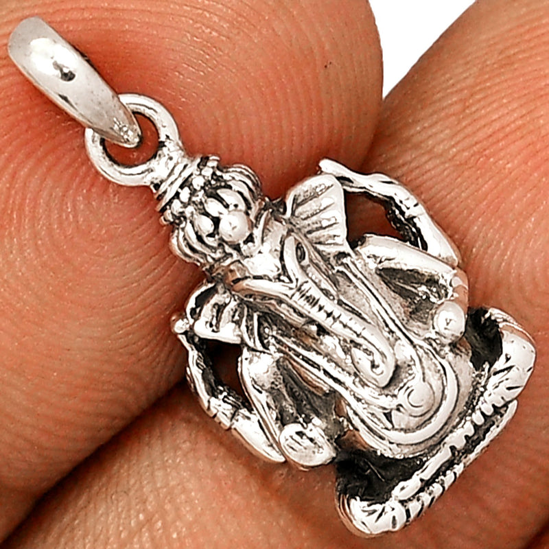 1" Lord Ganesha Silver Jewelry Pendants - SPJ2183