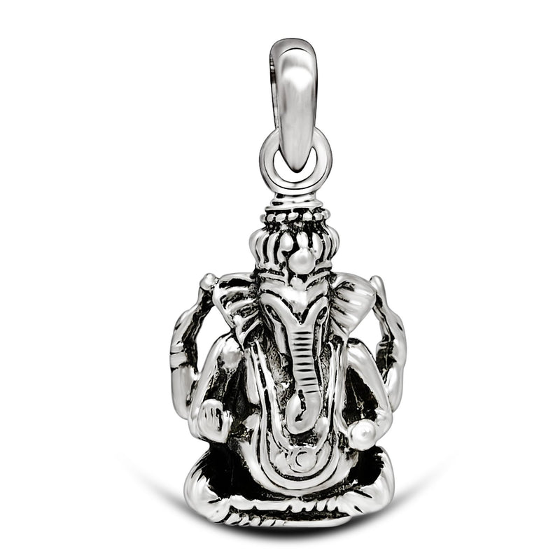 1" Lord Ganesha Silver Jewelry Pendants - SPJ2183