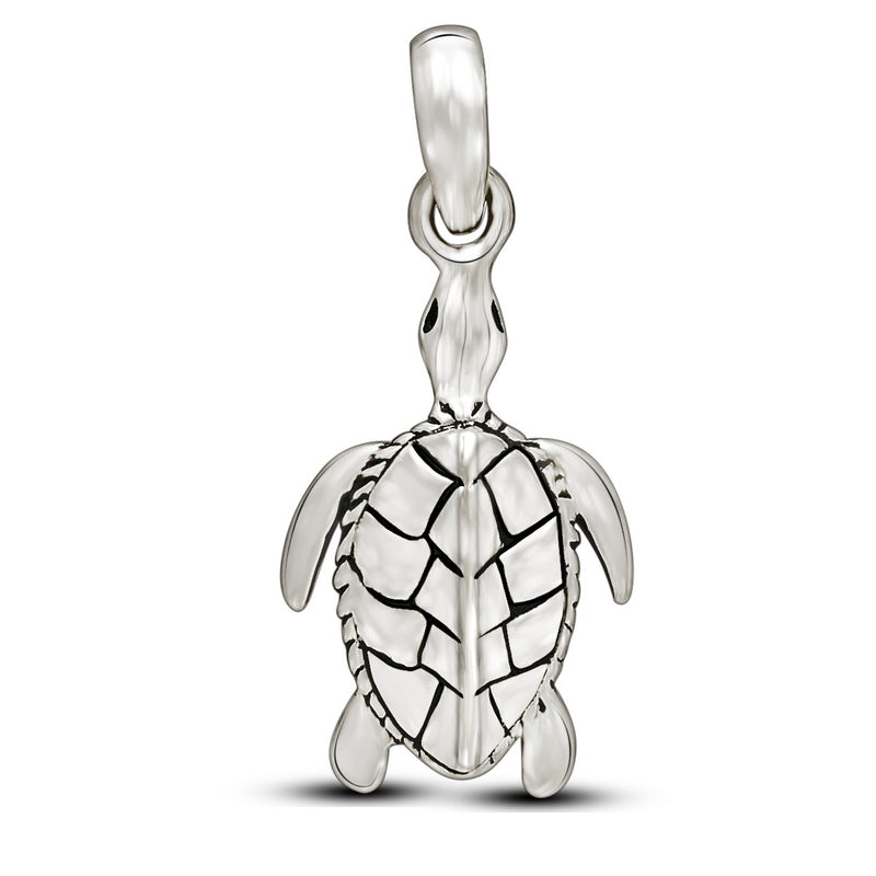 1" Tortoise - Plain Silver Jewelry Pendants - SPJ2202