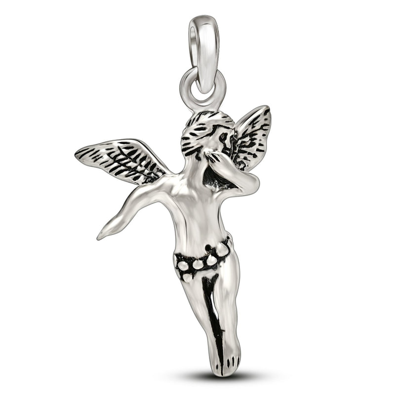 1.2" Cherub Silver Jewelry Pendants - SPJ2217